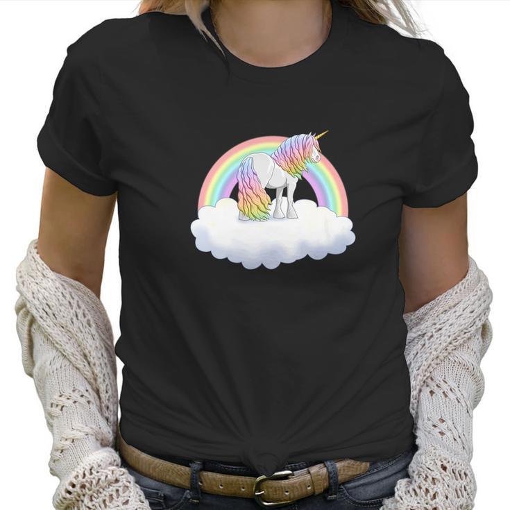 Gypsy Vanner Draft Horse Rainbow Unicorn Women T-Shirt