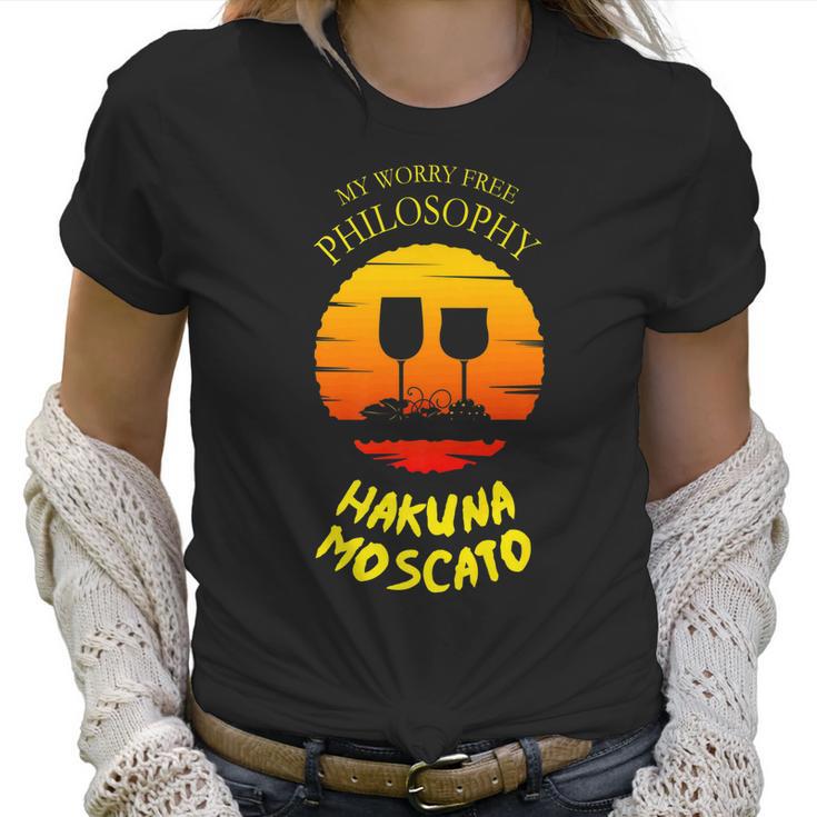 Hakuna Moscato It Means Drink Fine Wine Funny Women T-Shirt