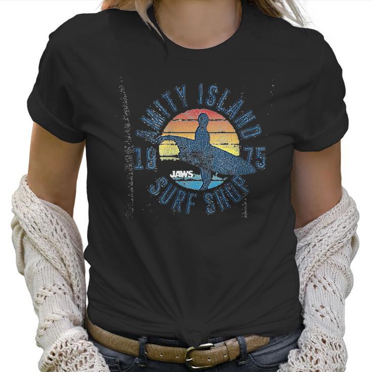 Womens Jaws Amity Island Surf Shop 1975 Retro Logo Women T-Shirt