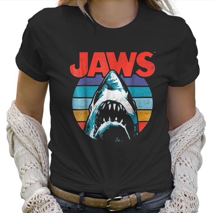 Jaws Retro Colors Shark Rainbow Women T-Shirt