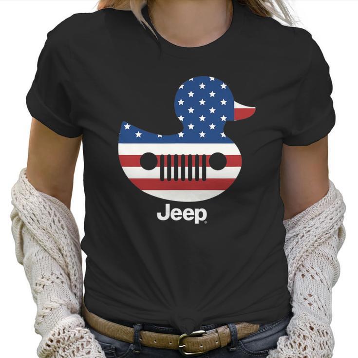 Jeep Duck American Flag Gift For Patriotic Women T-Shirt