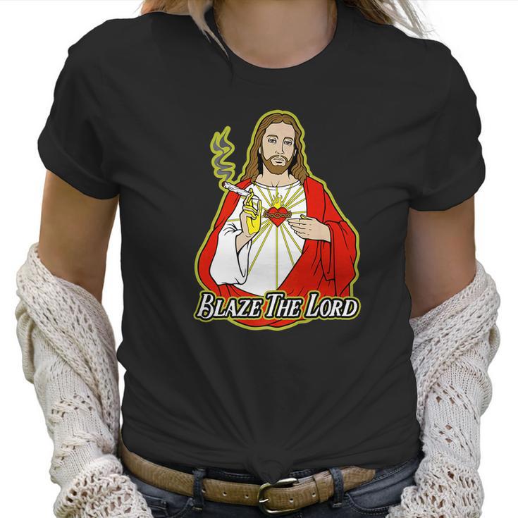 Jesus Blaze The Lord Marijuana Women T-Shirt