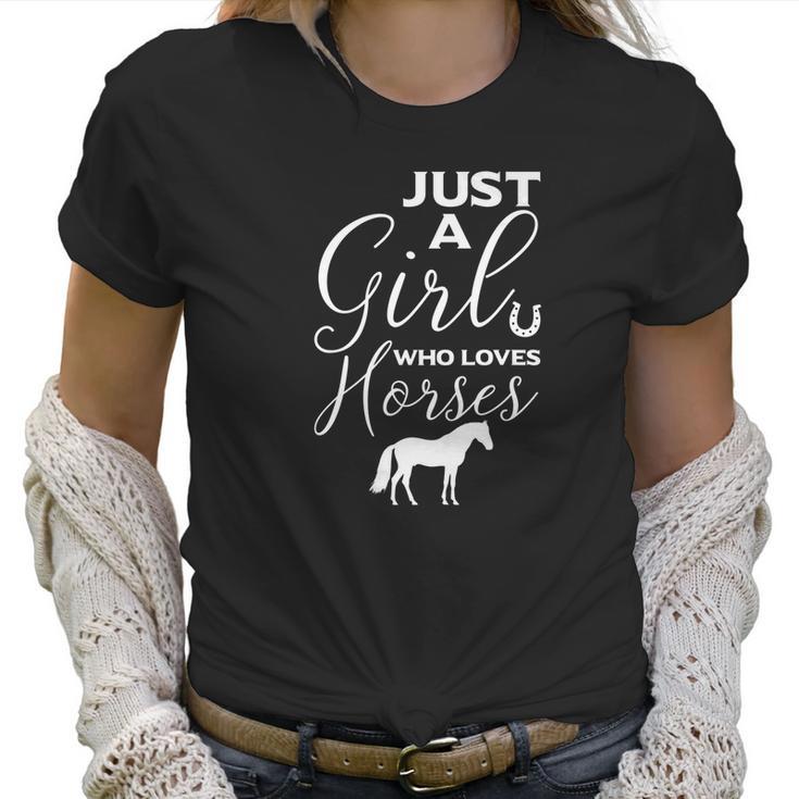 Just A Girl Who Loves Horses Equine Bareback Women T-Shirt