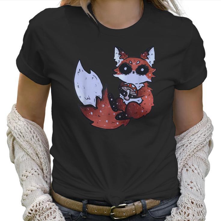 Kawaii Pastel Goth Art Cute Creepy Red Fox Fennec Grey Fox  Men Women T-Shirt Graphic Print Casual Unisex Tee Women T-Shirt