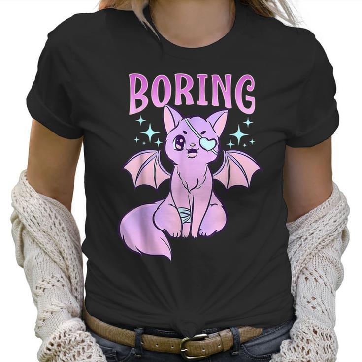 Kawaii Pastel Goth Cute Creepy Bat Cat Anime Theme  Men Women T-Shirt Graphic Print Casual Unisex Tee Women T-Shirt