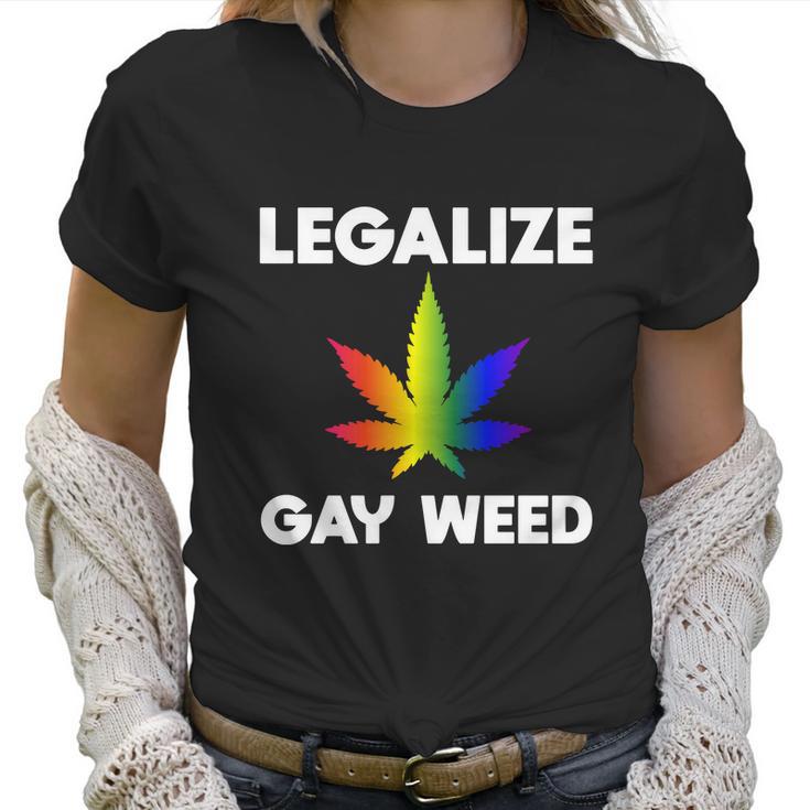 Legalize Gay Weed Rainbow Pride Flag Lgbtq Cool Lgbt Gift Graphic Design Printed Casual Daily Basic Women T-Shirt