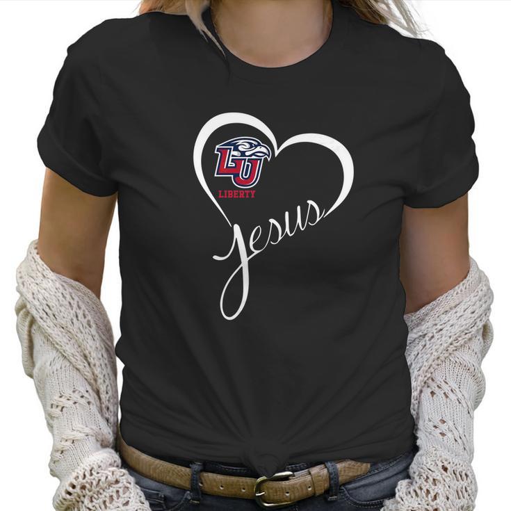 Liberty Flames Heart Jesus  Apparel Women T-Shirt