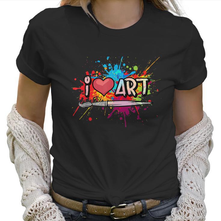 I Love Art Fun Colorful Future Artist And Crafts Christmas Women T-Shirt