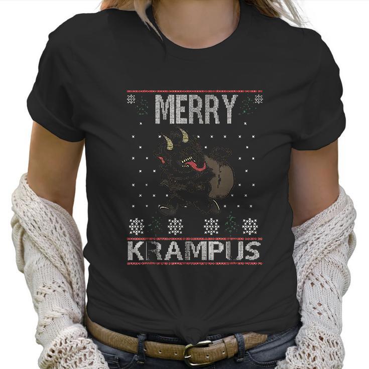 Merry Krampus Demon Claus Christmas Women T-Shirt