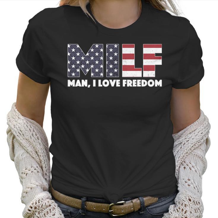 Milf - Man I Love Freedom Womens Ideal Racerback Tankt Women T-Shirt