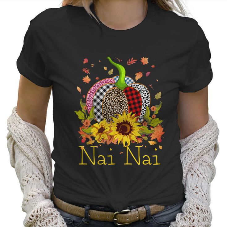 Nai Nai Pumpkin Leopard Print Sunflower Grandma Buffalo Plai Cute Gift Women T-Shirt