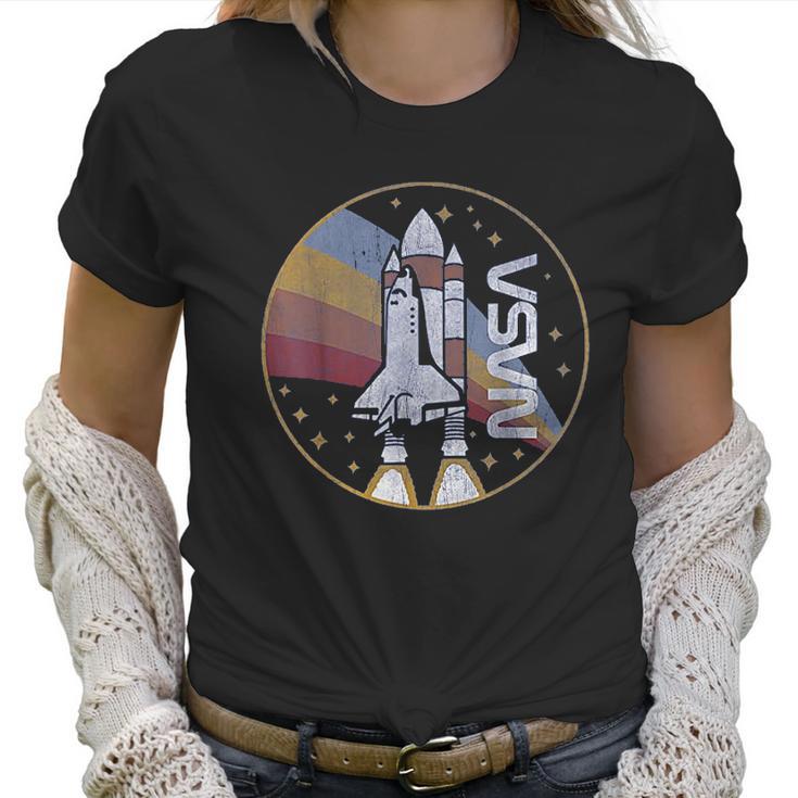 Nasa Shuttle Launch With Rainbow Women T-Shirt