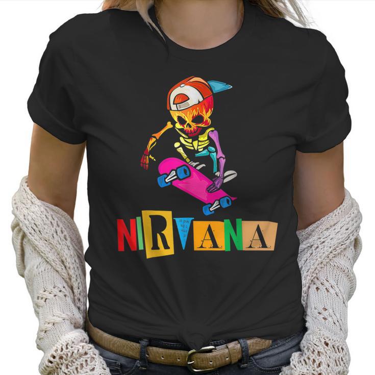 Nirvanas Skateboard Skelton  Men Women T-Shirt Graphic Print Casual Unisex Tee Women T-Shirt