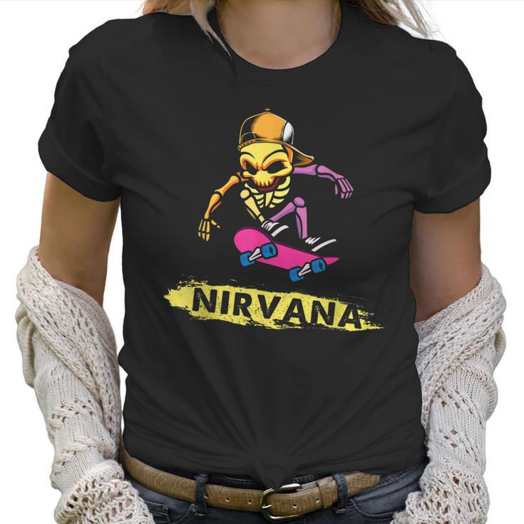 Nirvanas Skateboard Skelton V2 Men Women T-Shirt Graphic Print Casual Unisex Tee Women T-Shirt