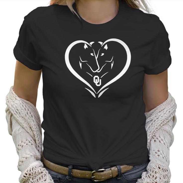 Oklahoma Sooners Horse Heart  Apparel Women T-Shirt