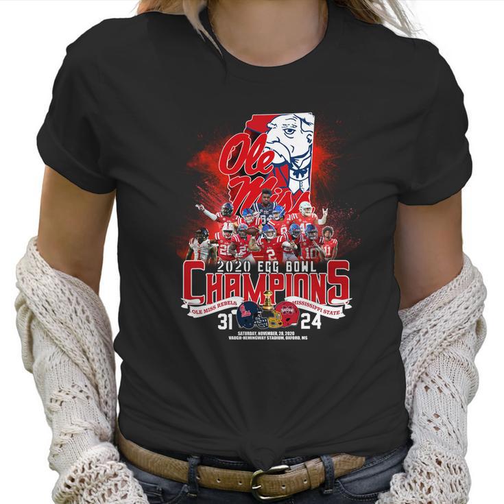 Ole Miss 2020 Egg Bowl Champions Ole Miss Rebels Vs Mississippi State Women T-Shirt