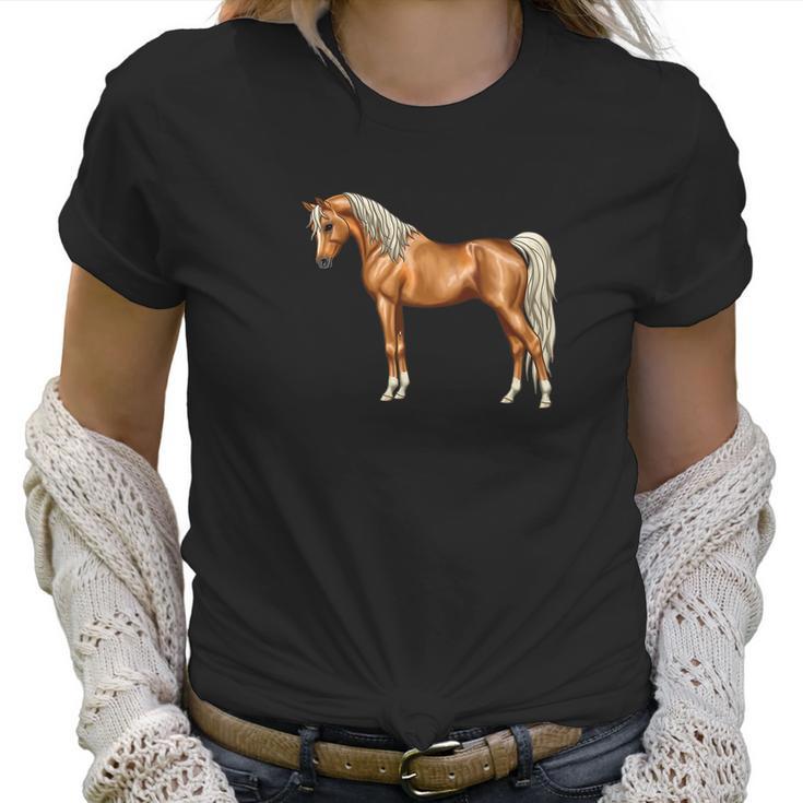 Palomino Light Chestnut Flaxen Arabian Horse Lover Women T-Shirt