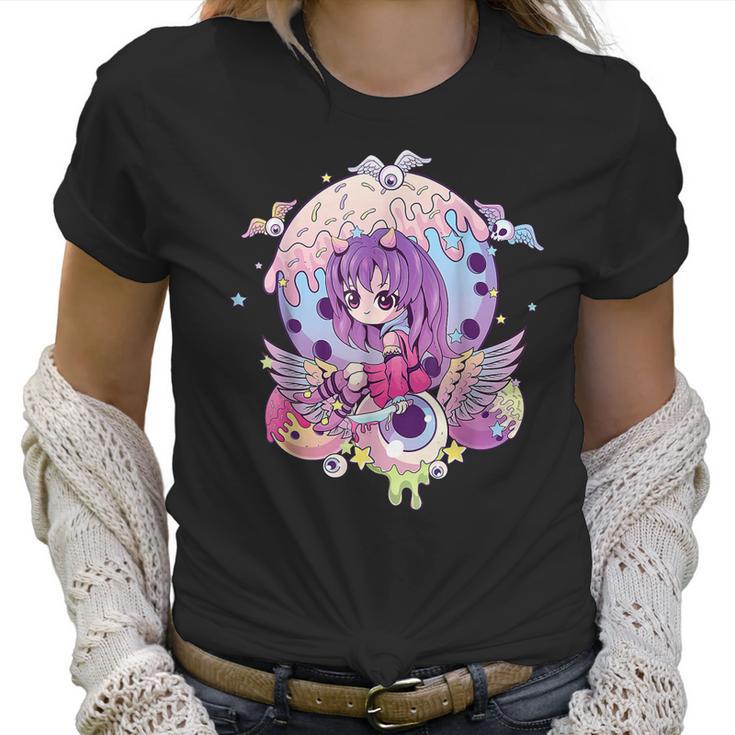 Pastel Goth Cute Creepy Witchy Girl Halloween Anime Girl Men Women T-Shirt Graphic Print Casual Unisex Tee Women T-Shirt