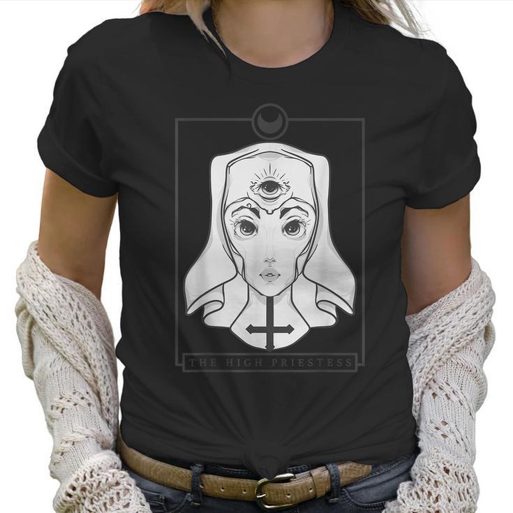 Pastel Goth Tarot | Witch Clothing | Gothic High Priestess Men Women T-Shirt Graphic Print Casual Unisex Tee Women T-Shirt