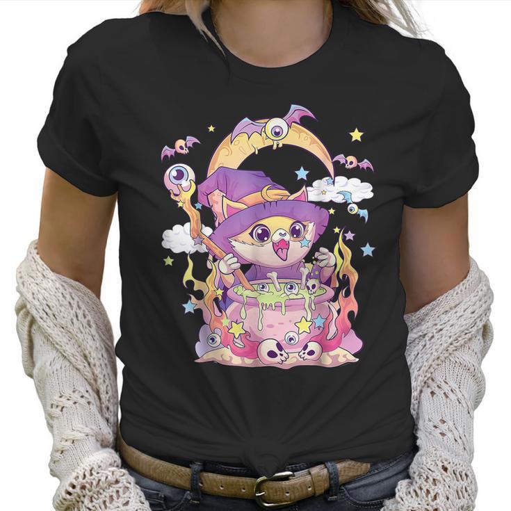 Pastel Goth Wiccan Cat Cute Creepy Witchy Cat Halloween Men Women T-Shirt Graphic Print Casual Unisex Tee Women T-Shirt