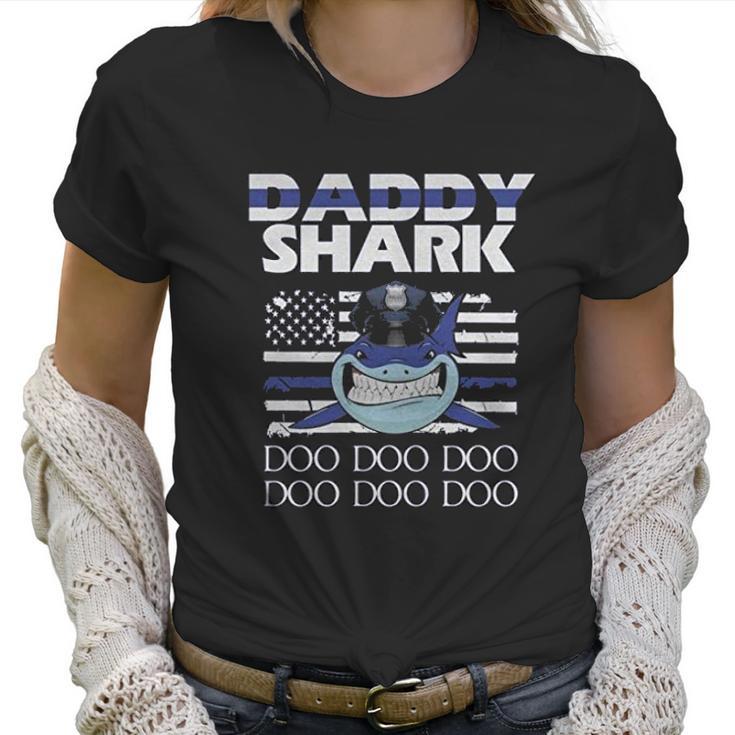 Police Daddy Shark Lovers Best Christmas Gifts For Dad Women T-Shirt