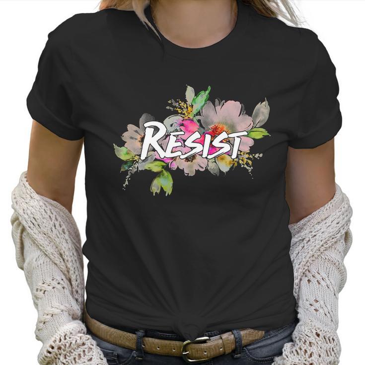 Resist Flower Logo Women T-Shirt