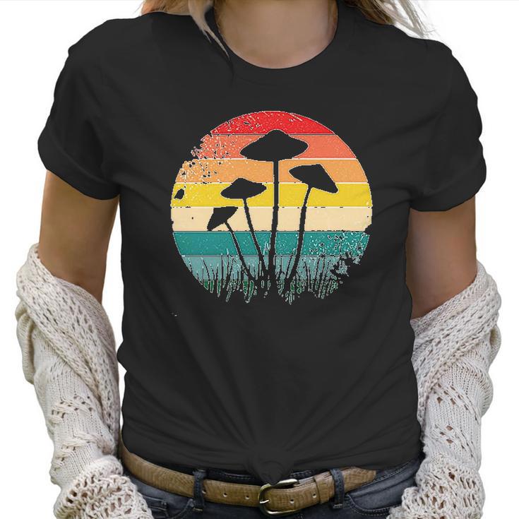 Retro Psychedelic Mushroom  Graphic Women T-Shirt