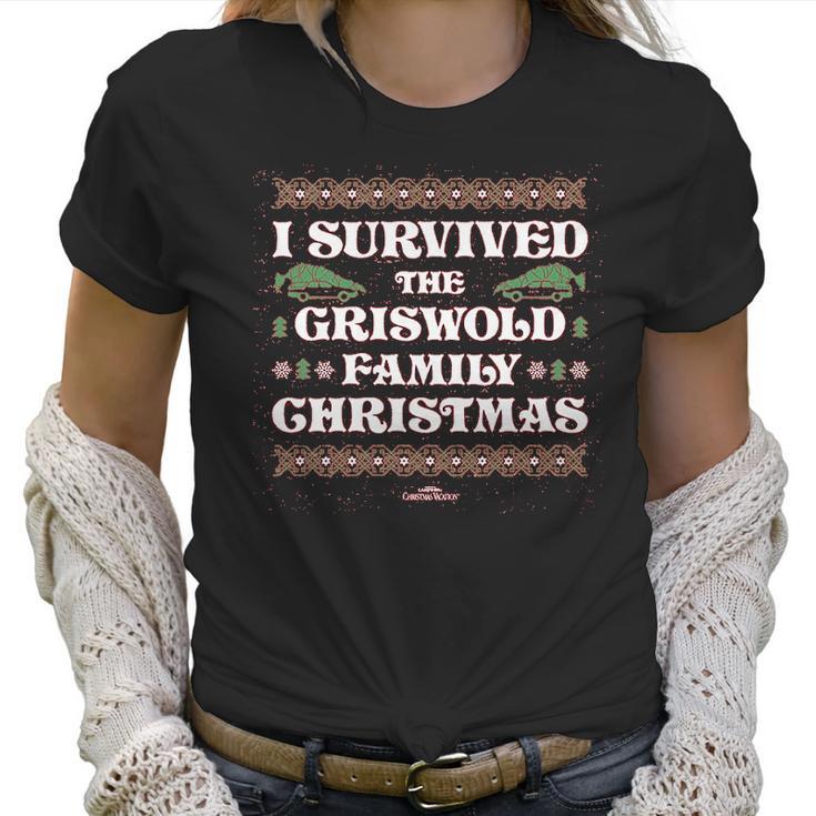 Ripple Junction National Lampoons Christmas Vacation Adult Unisex I Survived Light Weight Crew Women T-Shirt