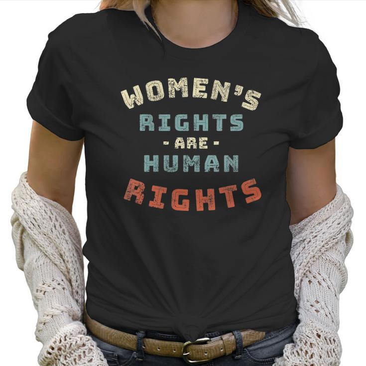 Womens Womens Rights Are Human Rights Feminist - V-Neck Women T-Shirt