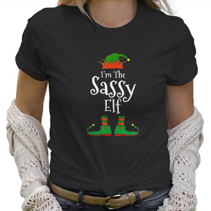 I Am The Sassy Elf Family Matching Funny Christmas Group Gift Women T-Shirt