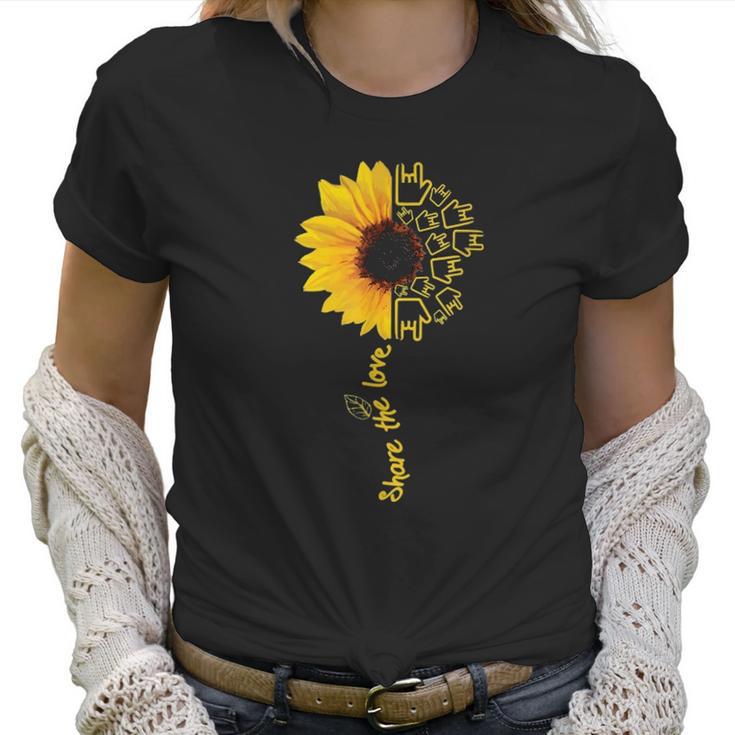 Share The Love Sunflower Sign Language Women T-Shirt