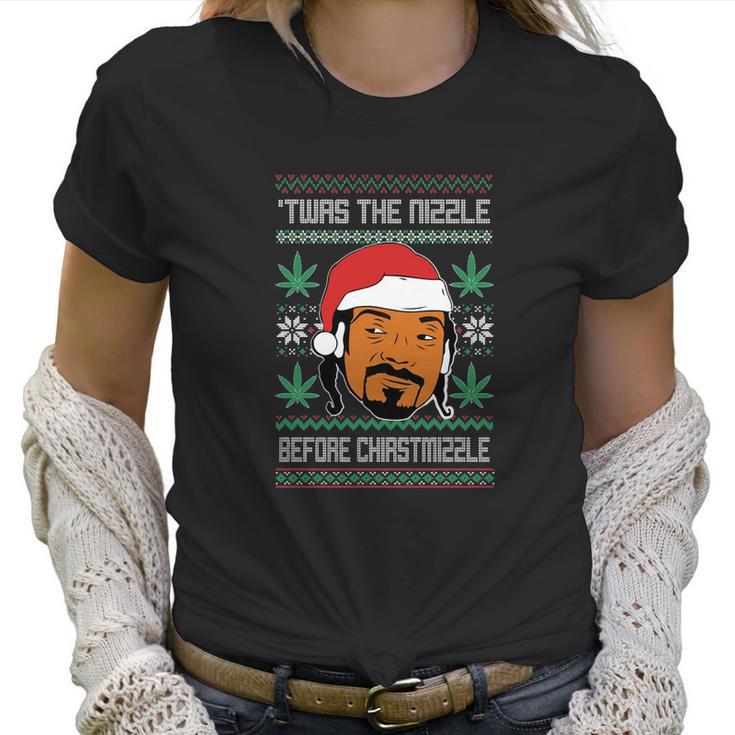 Snoop Dogg Weed Twas The Nizzle Before Christmizzle Ugly Christmas Sweater Women T-Shirt