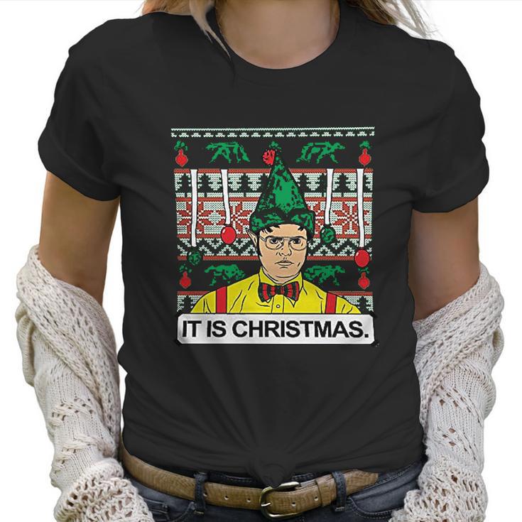 Spirit Forged Apparel Dwight It Is Christmas Ugly Mens Women T-Shirt