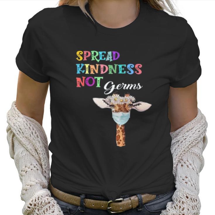 Spread Kindness Not Germs Funny Cute Giraffe Lover Social Distancing Women T-Shirt