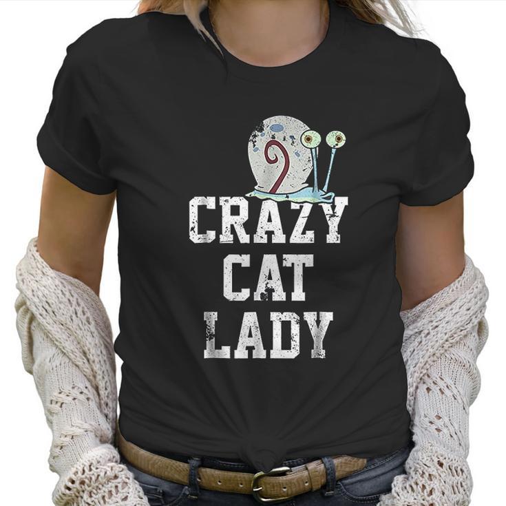 Squarepants Gary Crazy Cat Lady Graphic Women T-Shirt