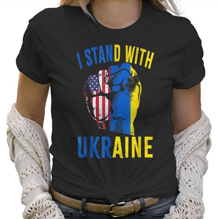 I Stand With Ukraine Flag American Flag Support Ukraine  Men Women T-Shirt Graphic Print Casual Unisex Tee Women T-Shirt