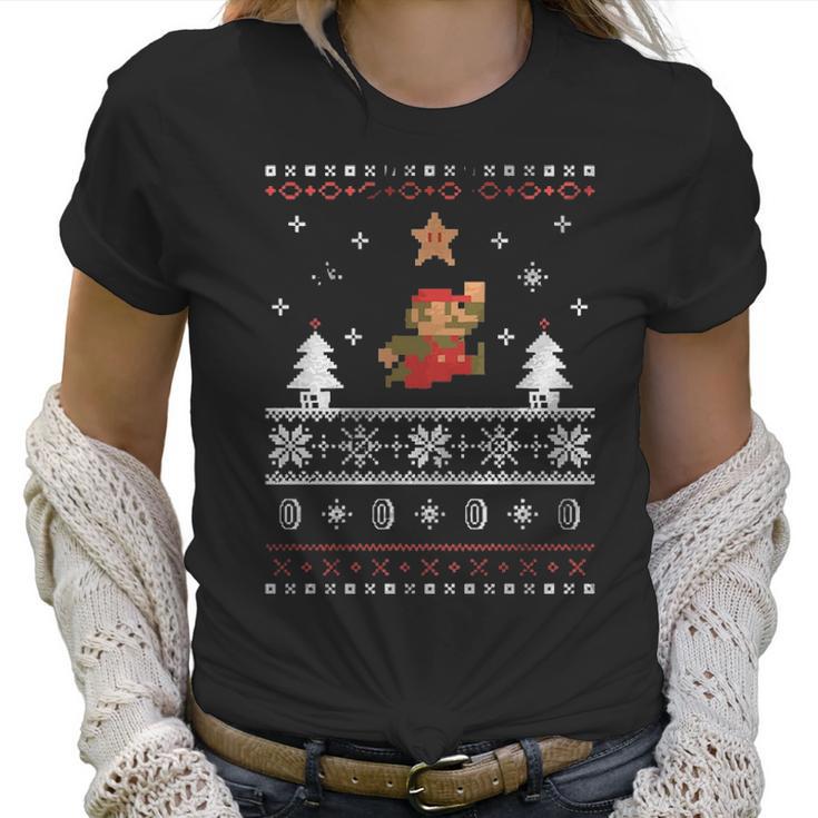 Super Mario Faux Christmas Gift Sweater Women T-Shirt