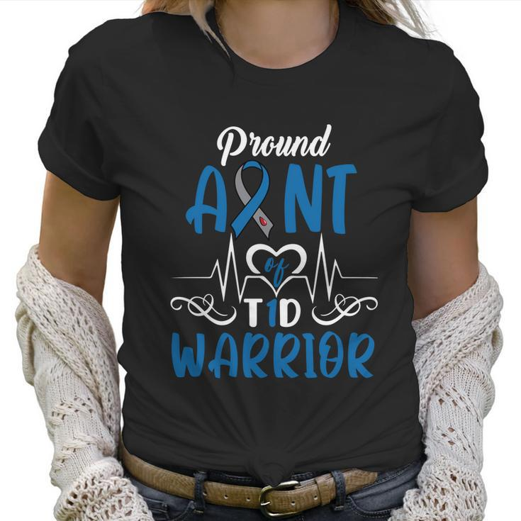 T1d Proud Aunt Diabetes Awareness Type 1 Insulin Pancreas Gift Graphic Design Printed Casual Daily Basic Women T-Shirt