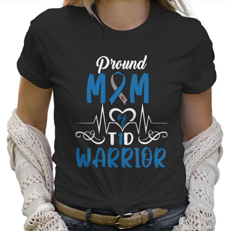 T1d Proud Mom Diabetes Awareness Type 1 Insulin Pancreas Gift Graphic Design Printed Casual Daily Basic Women T-Shirt