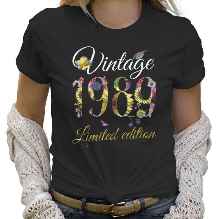 Vintage 1989 Tee 32 Years Old Sunflowers Floral 32Nd Birthday Women T-Shirt