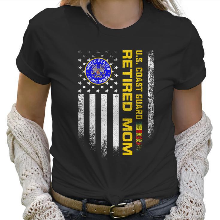 Vintage Usa Flag Us Coast Guard Vietnam Veteran Retired Mom Gift Graphic Design Printed Casual Daily Basic V2 Women T-Shirt