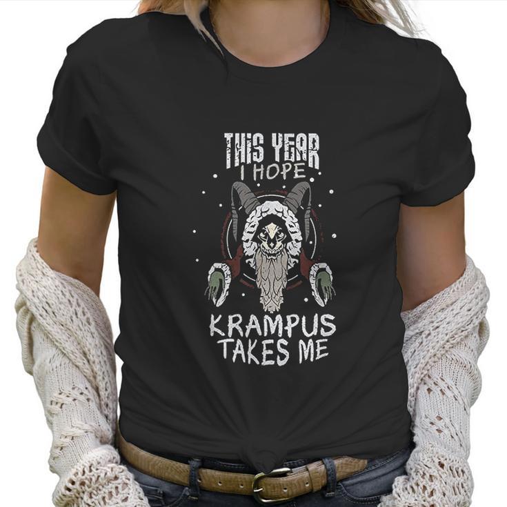 This Year I Hope Krampus Takes Me Christmas Women T-Shirt