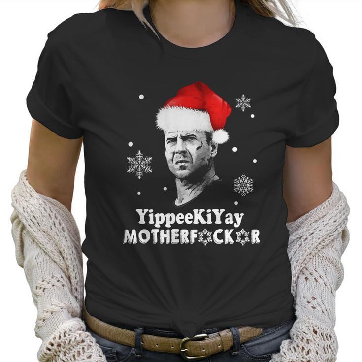 Yippeekiyay Motherfucker Christmas Women T-Shirt