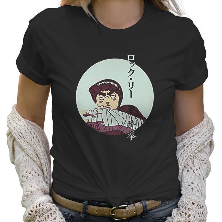 Yonfro Rock Lee  Drunken Fist Naruto Manga Anime Women T-Shirt