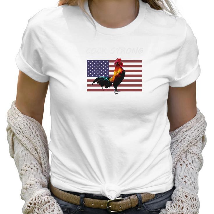 American Rooster Chicken Cock Strong Usa Pride Women T-Shirt