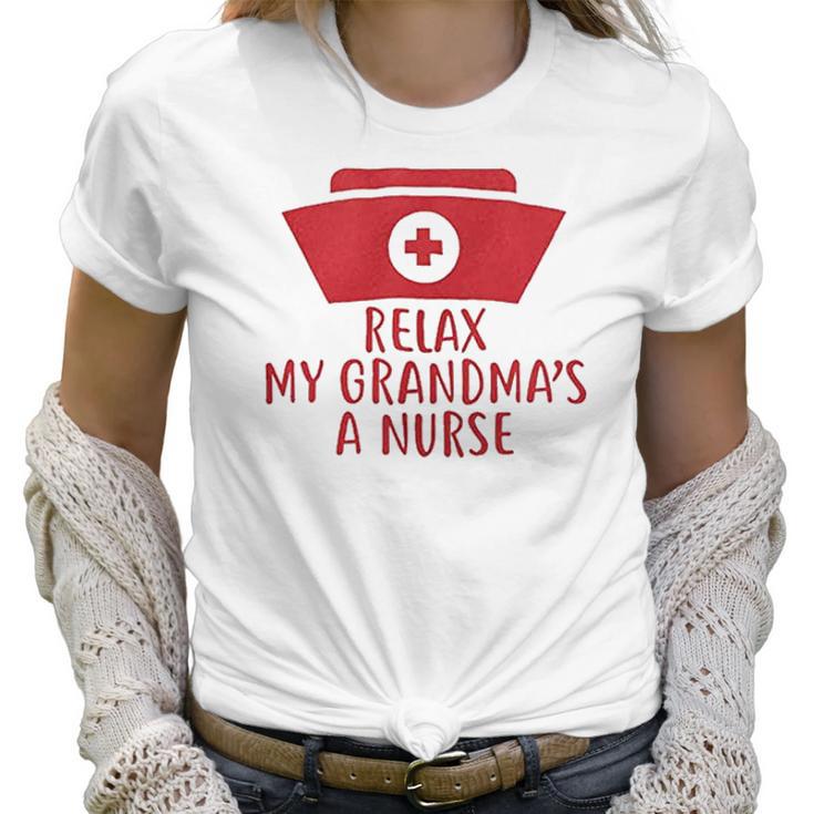 Brisco Brands Relax My Grandma Is A Nurse Newborn Baby Boy Girl Romper Women T-Shirt