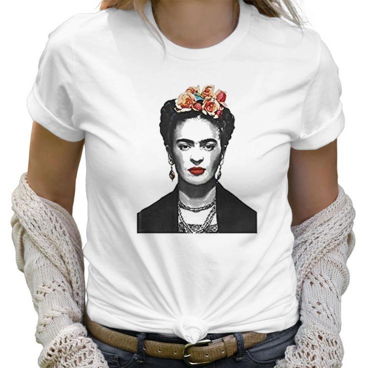 Frida Kahlo With Flowers Poster Artwork Women T-Shirt