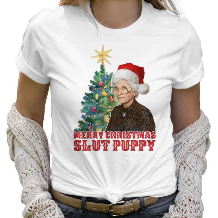 Golden Girls Sophia Merry Christmas Slut Puppy Hoodie Women T-Shirt