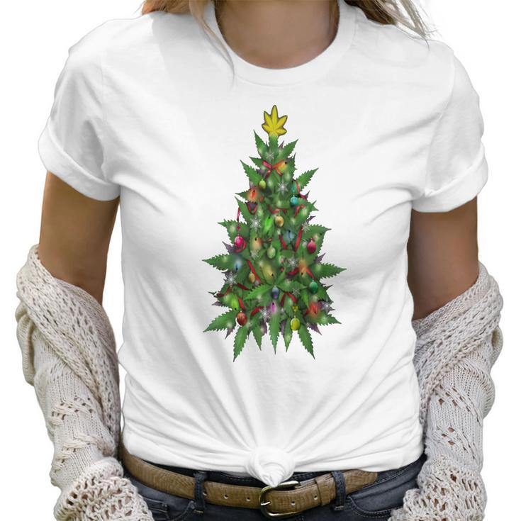 Marijuana Christmas Tree Women T-Shirt