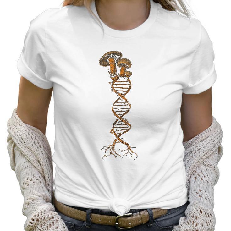 Mushroom Dna Mycology Shroom Hunter Fungi Foraging Mushrooms Women T-Shirt